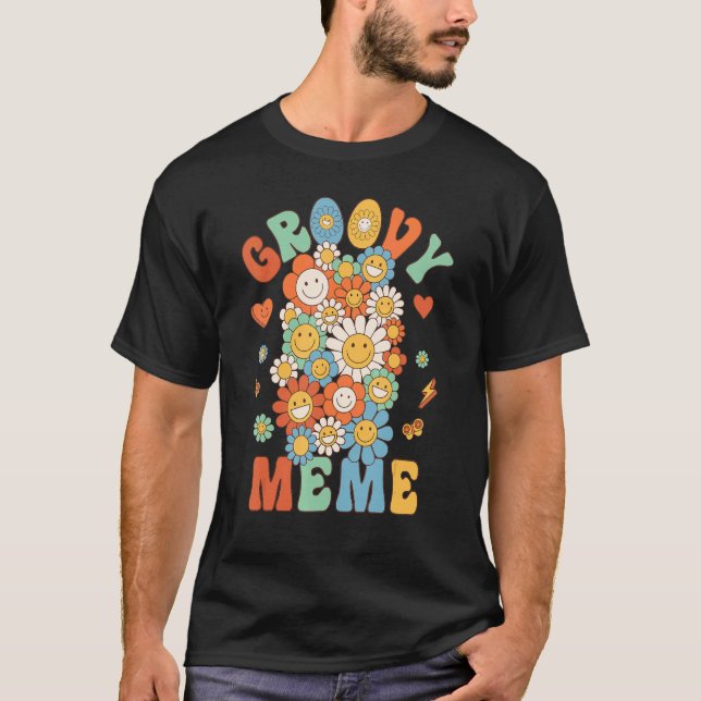 Matchning av Födelsedagsfest för Retro Groovy Meme T Shirt (Framsida)