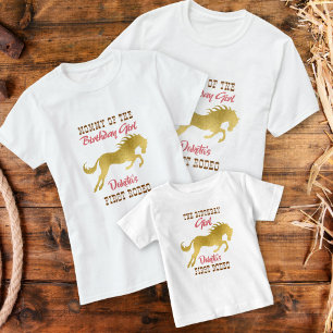 Matchning av första rodeo-guld-häst t shirt
