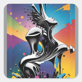 Matchning av freak - Ken Gage Surreal Art Fyrkantigt Klistermärke