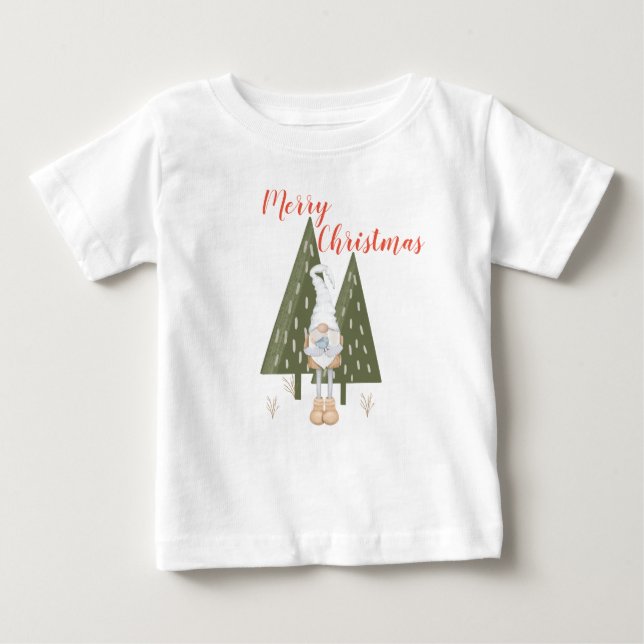 Matchning av god jul Cute Gnome T Shirt (Framsida)