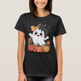 Matchning av höstfamiljen Cute Ghost och Cat Pumpk T Shirt