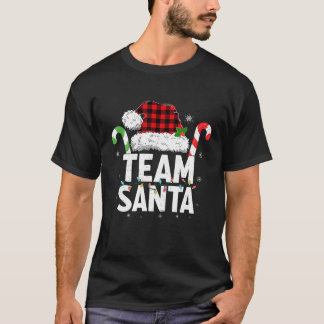 Matchning av julfamiljen Team Santa Red Plade T Shirt