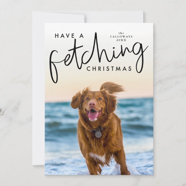 Matchning av julklapp, Hund Foto Julkort (Framsida)