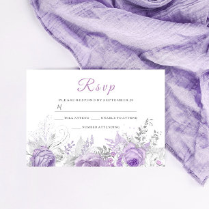 Matchning av Lavender Lila Gnistra Blommigt Bröllo OSA Kort