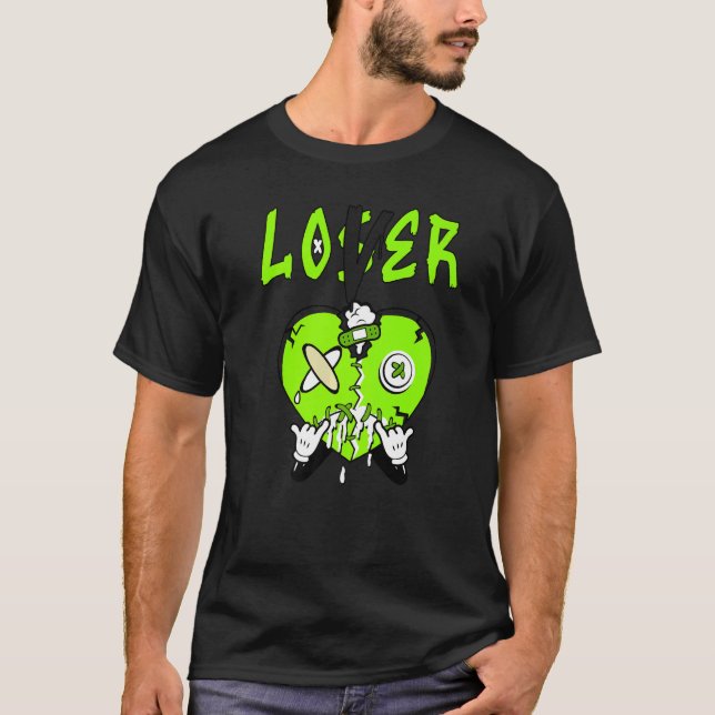 Matchning av Loser Heart Electric Grönt 6s T Shirt (Framsida)