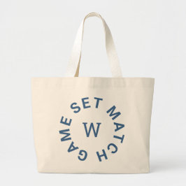 Matchning av matchande Blue Monogram Tennis Jumbo Tygkasse