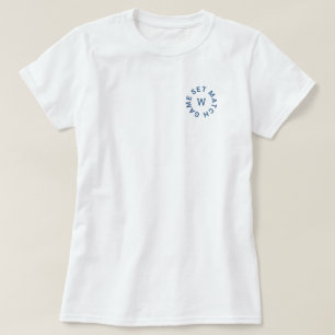Matchning av matchande Blue Monogram Womens Tennis T Shirt