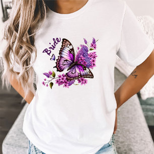 Matchning av Möhippa för lila Butterfly-teman T Shirt