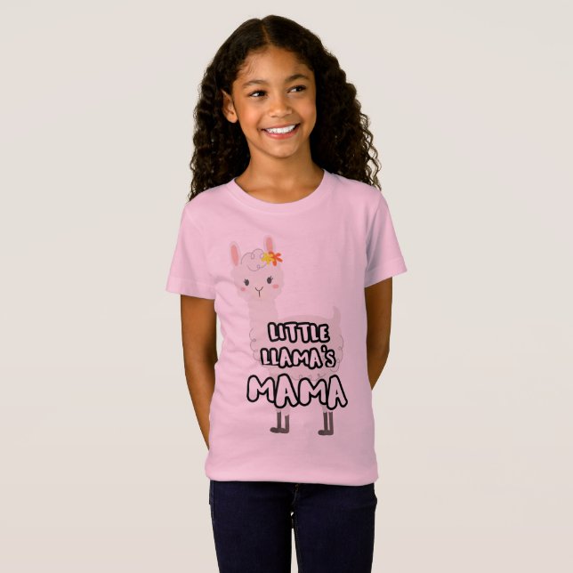 Matchning av Mor-dotter Little Llamas Mamma T Shirt (Hel framsida)