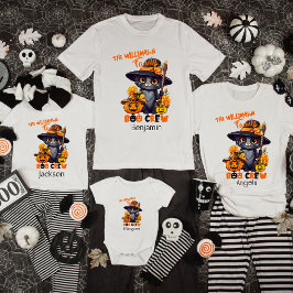 Matchning av Namn Halloween Cat Pumpkin T Shirt