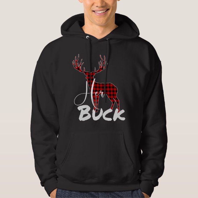 Matchning av Par jul Pajamas Buffalo Play H Hoodie (Framsida)