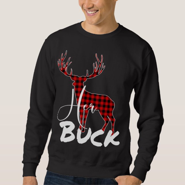 Matchning av Par jul Pajamas Buffalo Play H Lång Ärmad Tröja (Framsida)