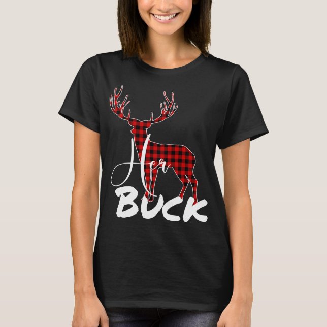 Matchning av Par jul Pajamas Buffalo Play H T Shirt (Framsida)