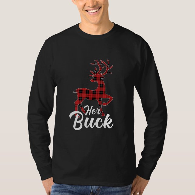 Matchning av Par jul Pajamas Buffalo Play T Shirt (Framsida)