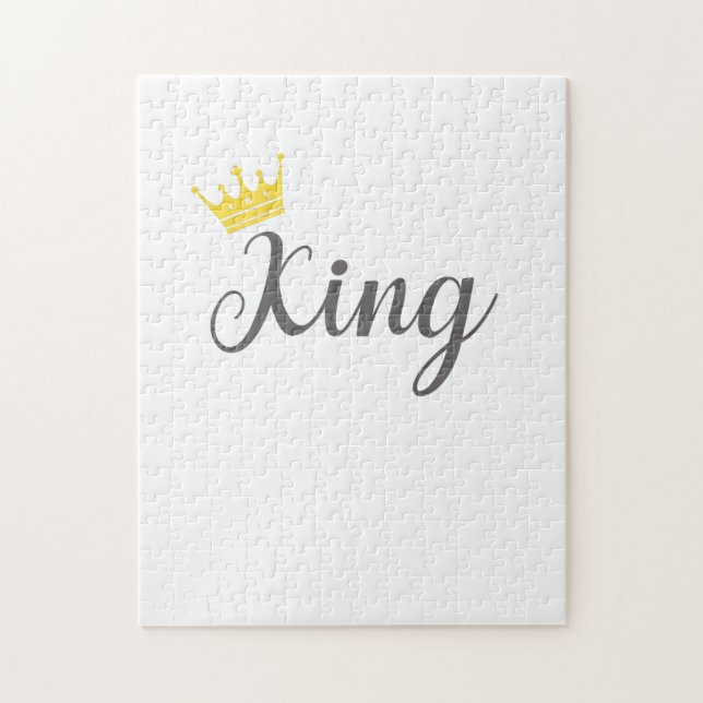 Matchning av Par utfits Kung och Queen Gift Pussel (Vertikal)