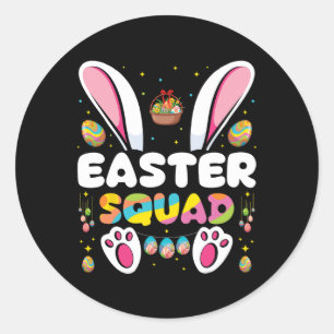 Matchning av påsk Squad Egg Hunting Bunny Group Runt Klistermärke