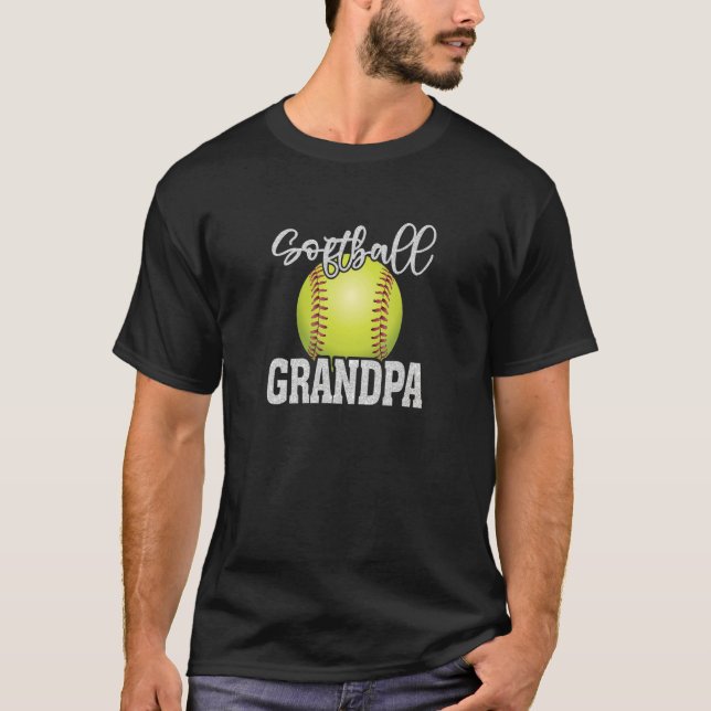 Matchning av programvarufamiljen Softball Grandpa  T Shirt (Framsida)