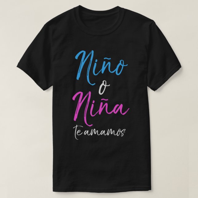 Matchning av spanska Genderna Reveal NiAange±o NiA T Shirt (Design framsida)
