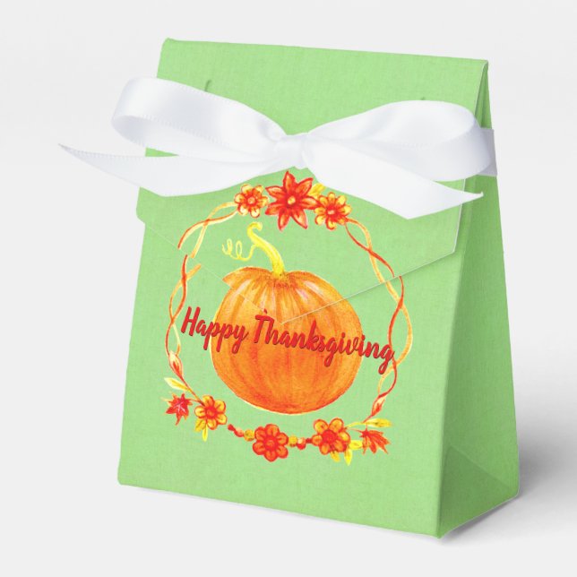 Matchning av Thanksgiving vattenfärgspumpkin på Gr Presentaskar (Framsidan Sidan)