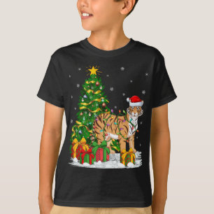 Matchning av tomten Funny Tiger Älskare Julafton T Shirt