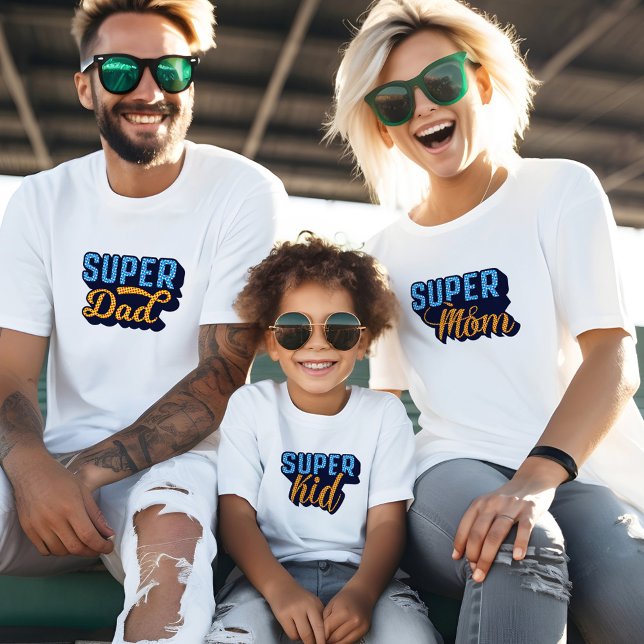 Matchning av Toppen Mamma & Toppen Kid Sidekick Mo T Shirt (Matching Super Dad, Super Mom & Super Kid Sidekick Family T-Shirt)