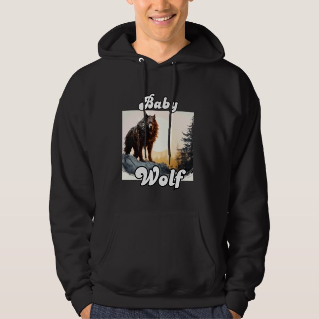 Matchning av Vargen i baby Tribe Vargar Måne Kids  Hoodie (Framsida)