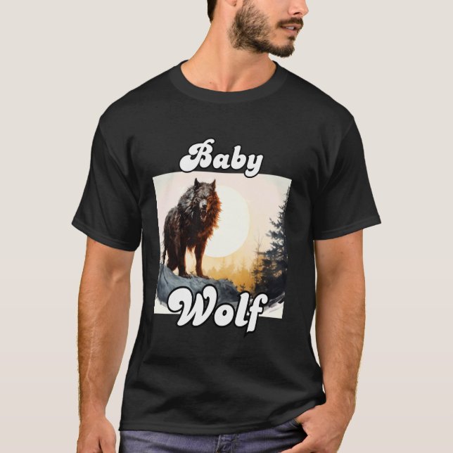 Matchning av Vargen i baby Tribe Vargar Måne Kids  T Shirt (Framsida)