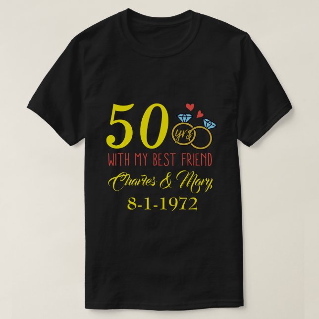 Matchning för RD Personlig Par, 50-årsdag T Shirt (Design framsida)
