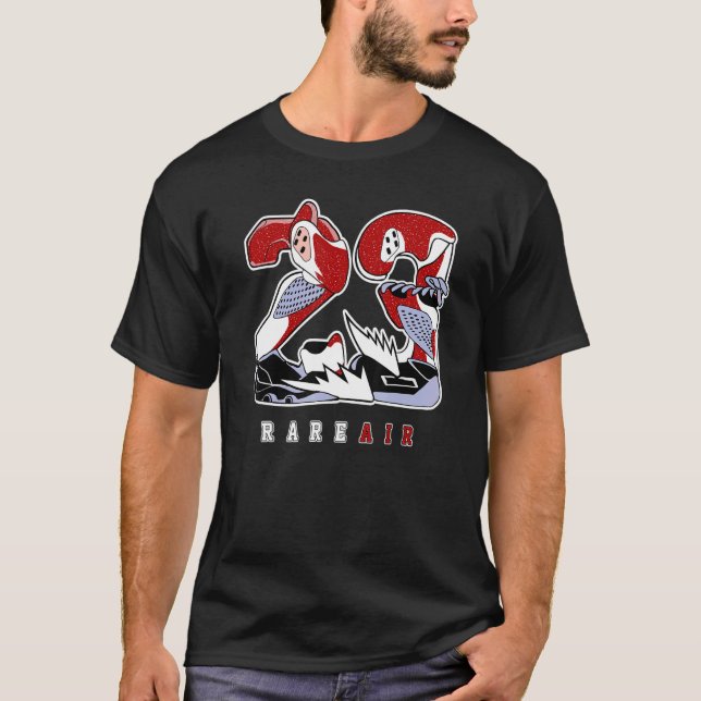 Matchning med 23 Sällsynt Luft Red 6s T Shirt (Framsida)
