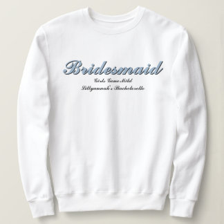 Matchning mellan Bridesmaid Dusty Blue Bachelorett T Shirt