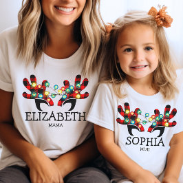 Matchning mellan Cute Play Reindeer Antlers Ljus N T Shirt