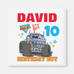 Matchning mellan Monster Lastbil Birthday Pary Gro Magnet