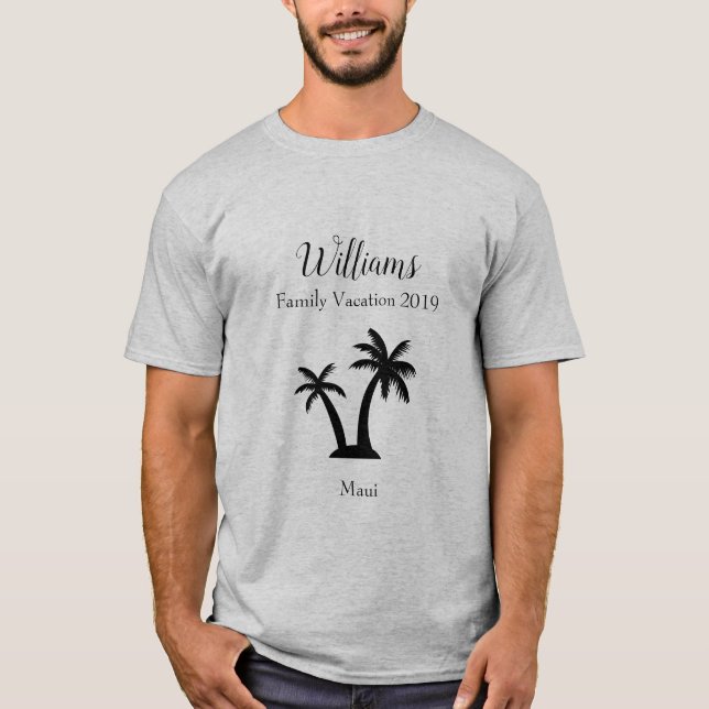 Matchning mellan Tropical Vacation Handflatan Träd T Shirt (Framsida)