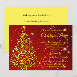 Matchning Ställ in jul Red Guld Träd Stars Namn Inbjudningar