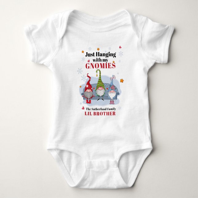 Matchningsbroder för Julens Helgdag Gnomes-familje T Shirt (Framsida)