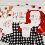 Matchningsfamilj för färglöst Cute God jul T Shirt<br><div class="desc">Den här söta och roligt God jul-barnskjortan har ett ställe för dig att lägga till namn,  med "God jul" i färgstark,  ljusstark typografi. Tillgänglig i alla storlekar så att perfekten utformas för dina matchande julskjortor i familjen.</div>