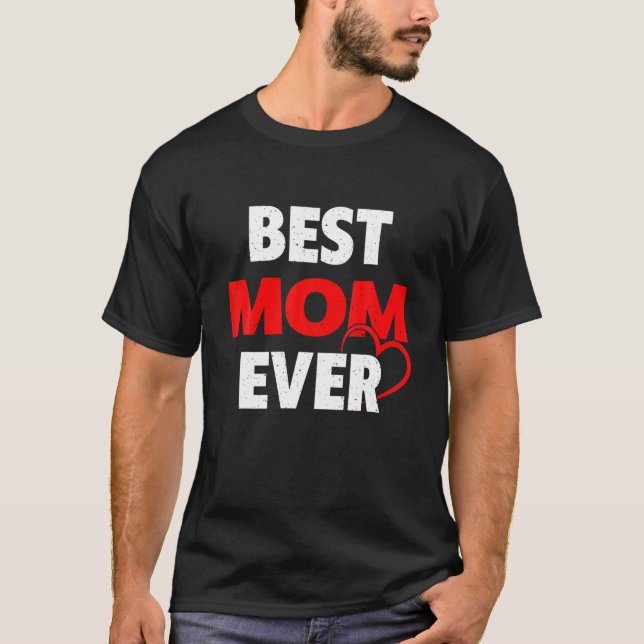 Matchningsfamiljen Best Mamma någonsin Retro Valen T Shirt (Framsida)