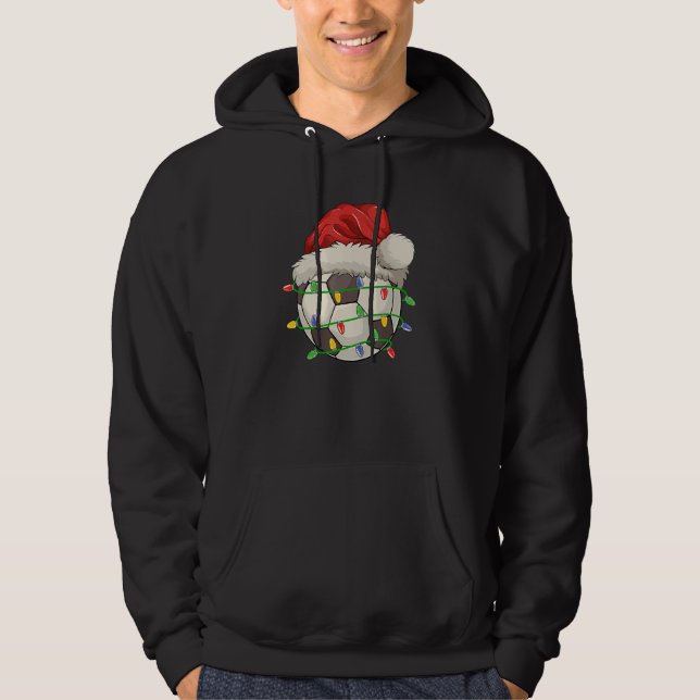 Matchningsfamiljen för fotbollsjultomten Julafton  Hoodie (Framsida)