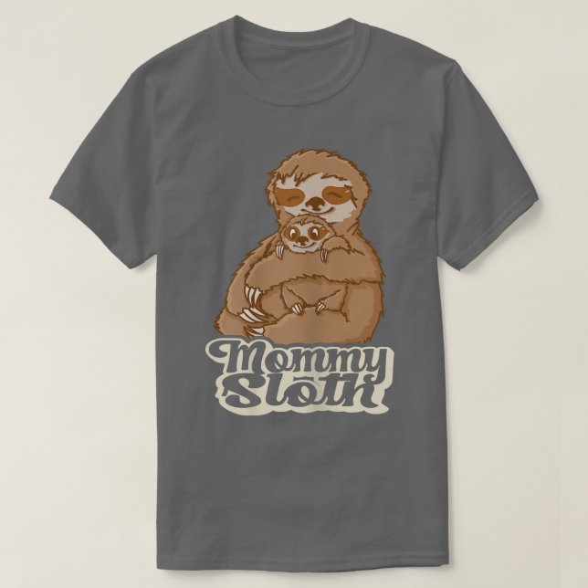 Matchningsfamiljen för kvinnlig Mamma Sloth Cute M T Shirt (Design framsida)