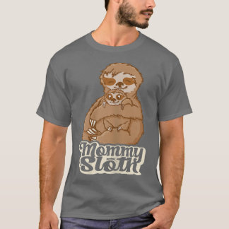 Matchningsfamiljen för kvinnlig Mamma Sloth Cute M T Shirt