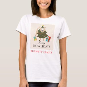 Matchningsfamiljen Lycklig Howlidays God jul T Shirt