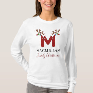Matchningsfamiljen Mamma i Monogram jul-Helgdag T Shirt