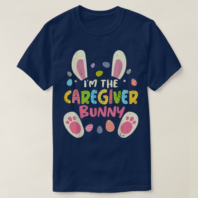 Matchningsfamiljen Party Bunny Ansikte i Caregiver T Shirt (Design framsida)