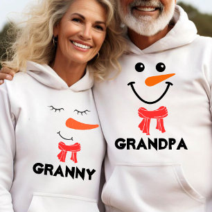 Matchningsfamiljen personlig Snögubbe "GRANdPA" Hoodie
