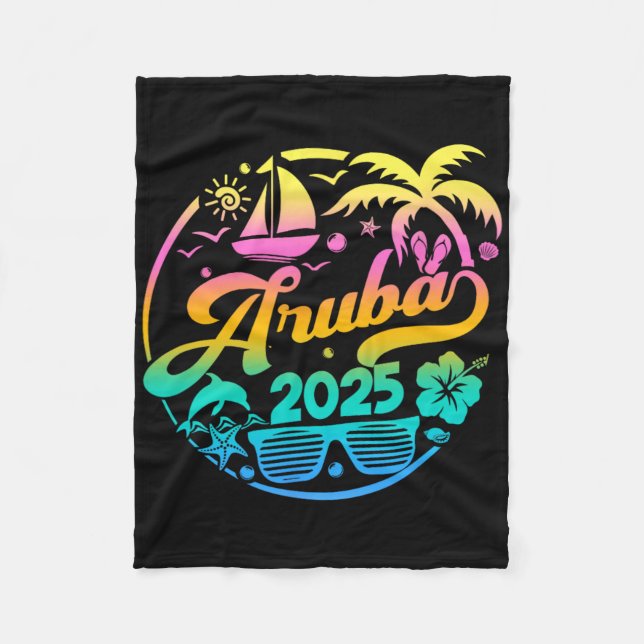 Matchningsgrupp för familjen Aruba 2025 Vacation B Fleecefilt (Framsidan)