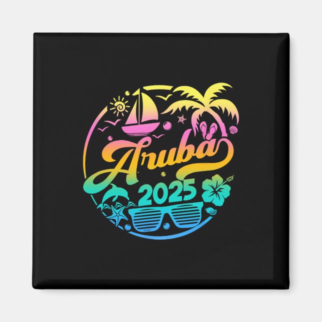 Matchningsgrupp för familjen Aruba 2025 Vacation B Magnet (Framsidan)