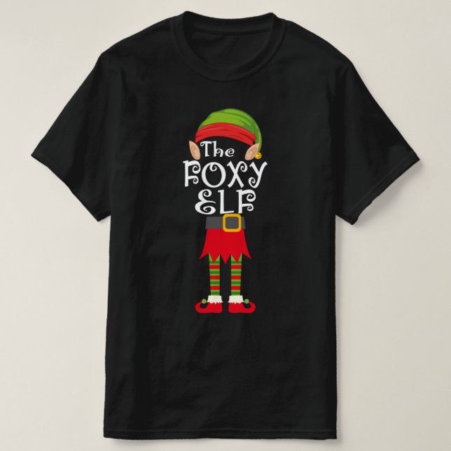 Matchningskristmas för foxy elf-familjen t shirt (Design framsida)