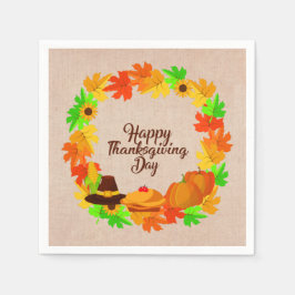 Matchningsset Thanksgiving Grönt Guld Hat Cocktail Pappersservett