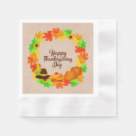 Matchningsset Thanksgiving Grönt Guld Hat Cocktail Pappersservett