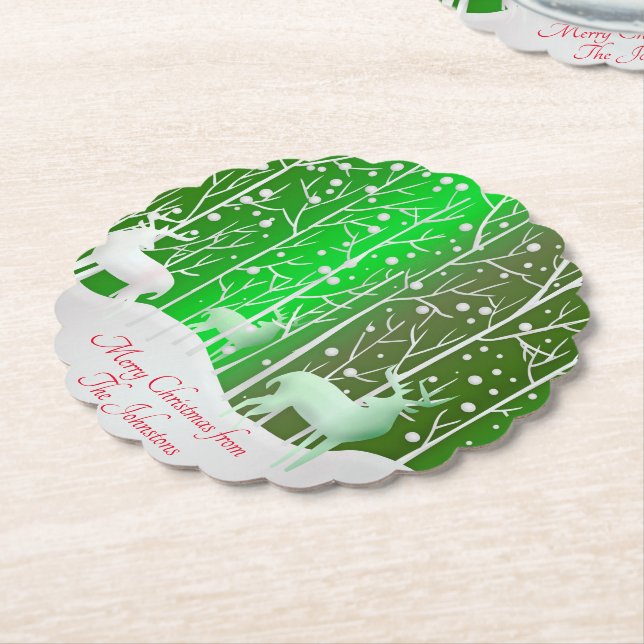 Matchningsset White Renor Edit Namn Grönt Underlägg Papper (Vinklad)